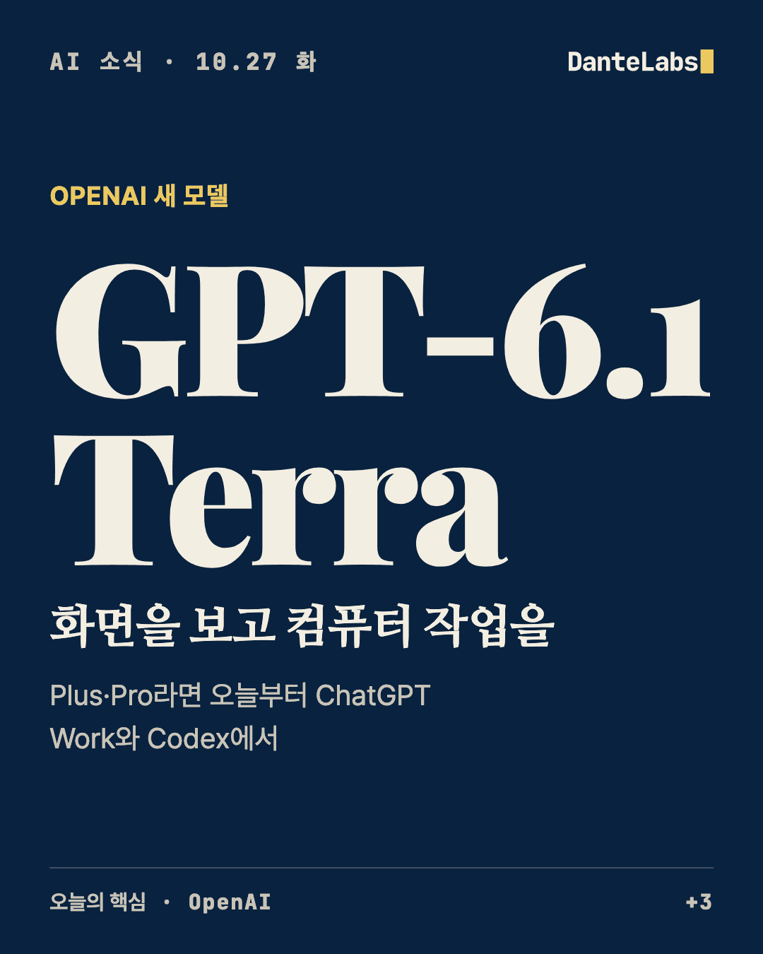 AI 소식 10/27 표지: GPT-6.1 Terra — GPT-6.1 Terra, Anthropic 상장 신청, Agent Skills, 재단으로